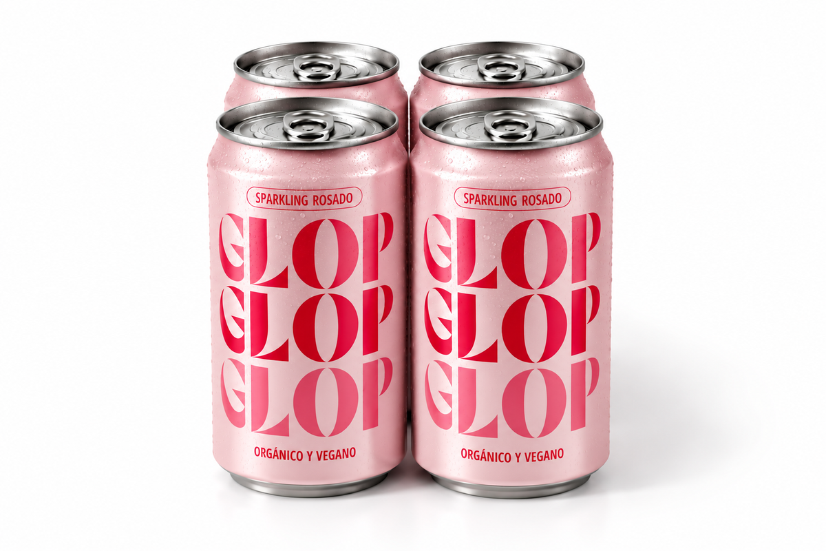 Pack 4 Latas Vino Espumoso Rosado Eco Vegano Lata 200ml_0