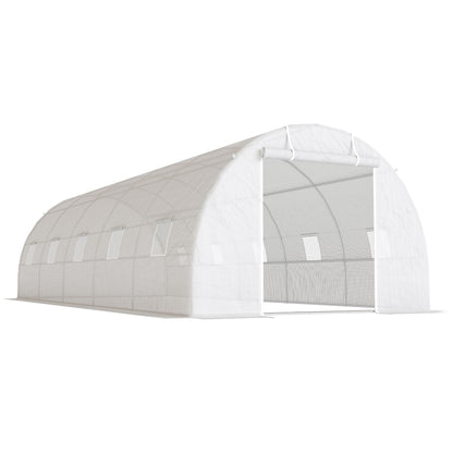 Invernadero De Túnel Jardín Con 12 Ventanas Outsunny 8x3x2m Blanco_0
