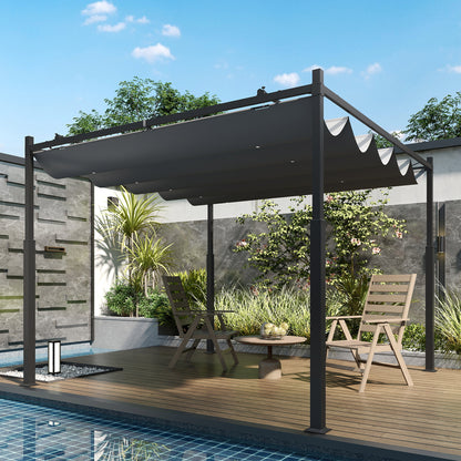 Pérgola Outsunny Metal, Poliéster Gris 298x298x230 Cm_4