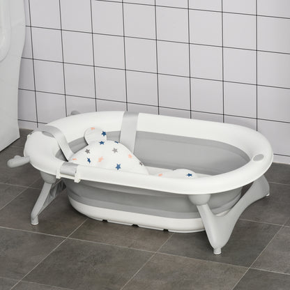 Bañera Para Bebé Plegable Homcom Pp, Tpe Gris 81.5x50.5x23.5 Cm_1