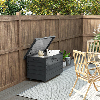 Baúl De Exterior Outsunny Acero Galvanizado Gris Oscuro 100x62x65 Cm 84g-187v00cg_4