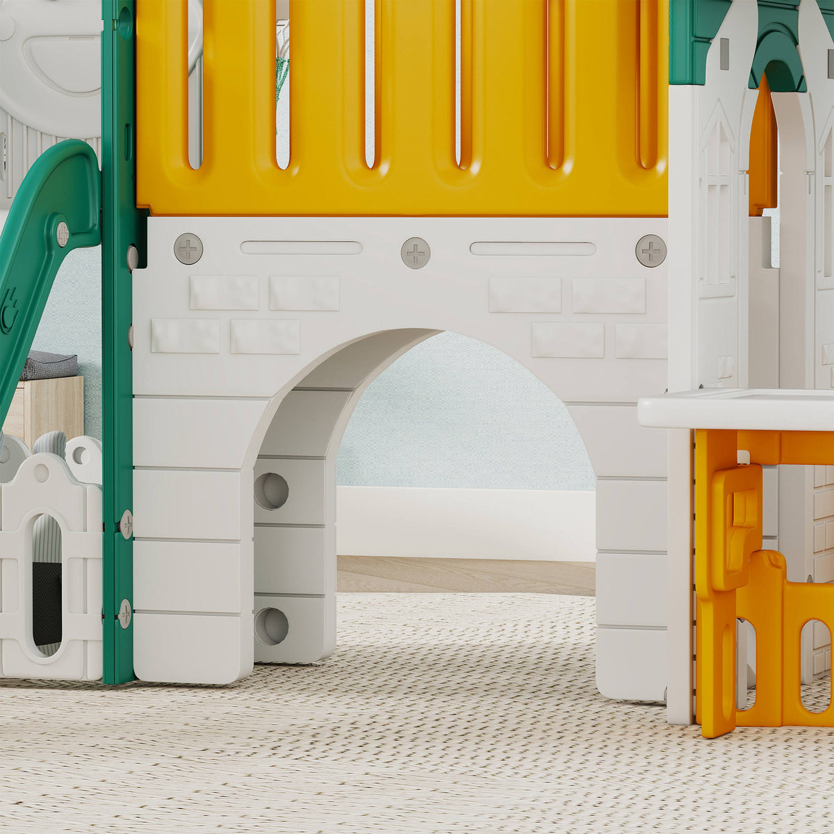 Tobogán Infantil Aiyaplay Hdpe, Pp Amarillo 189x180x111 Cm 331-113v00yl_3
