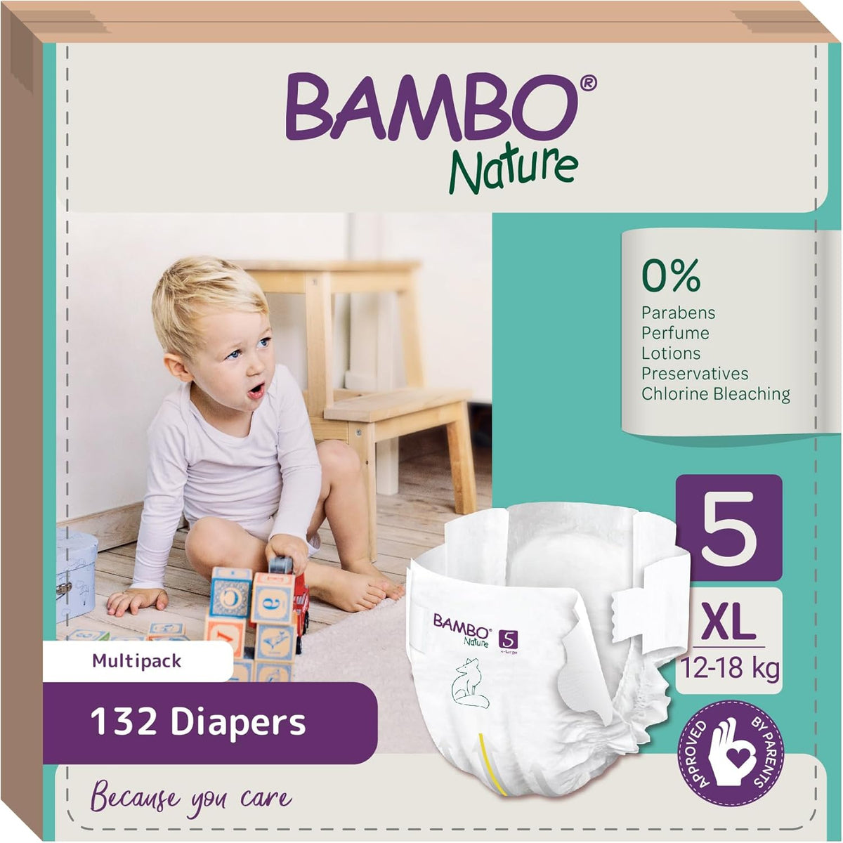 Pack 6 x Bambo Nature pañales T5(12-18kg) 22 uds