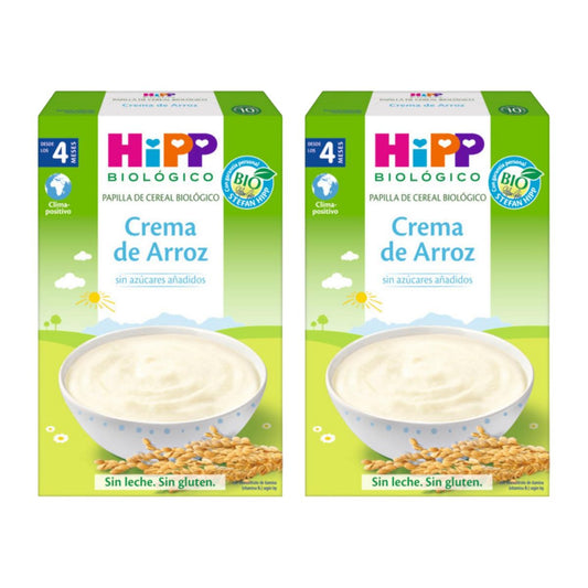 Pack x 2 Papilla de crema de arroz sin gluten bio +4 meses HiPP 200 g