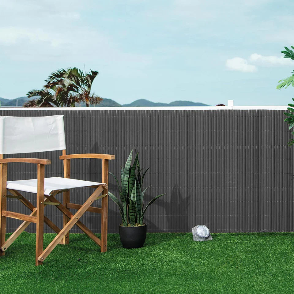 Pack Instalación Cañizo Pvc Lite 6 Metros Antracita 1,5x3 M_2