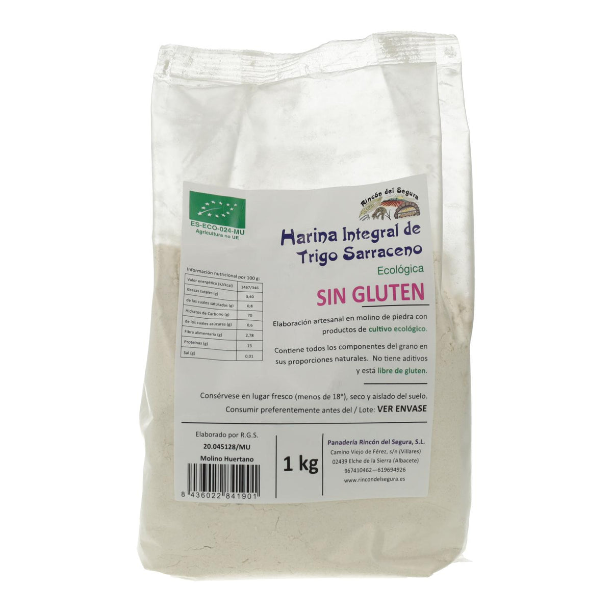 Harina integral de trigo sarraceno sin gluten Rincón del Segura 1Kg
