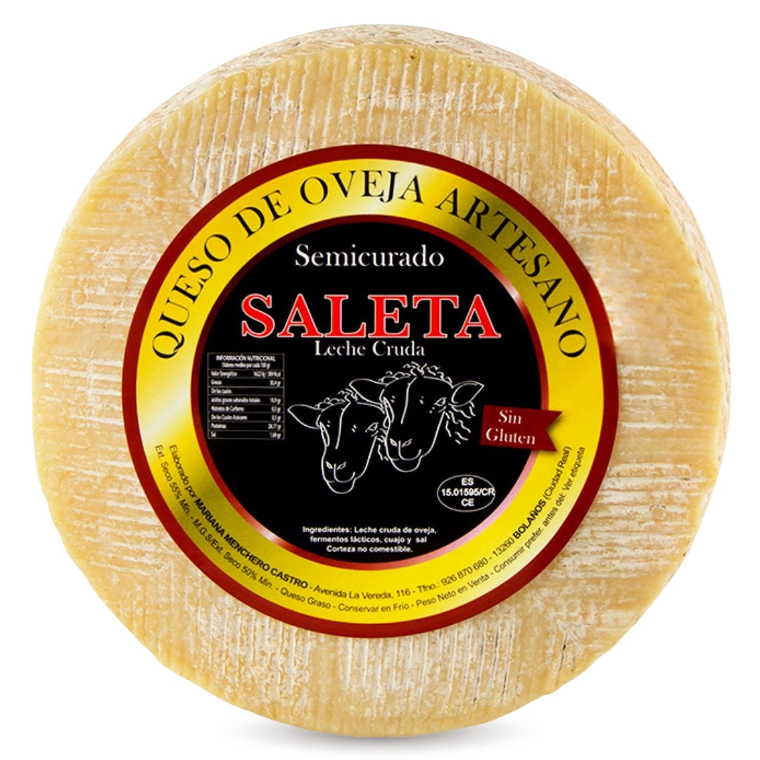 Queso Semicurado Entero De Oveja (3 Kg) | Elaboración Artesana Quesos De La Mancha_0