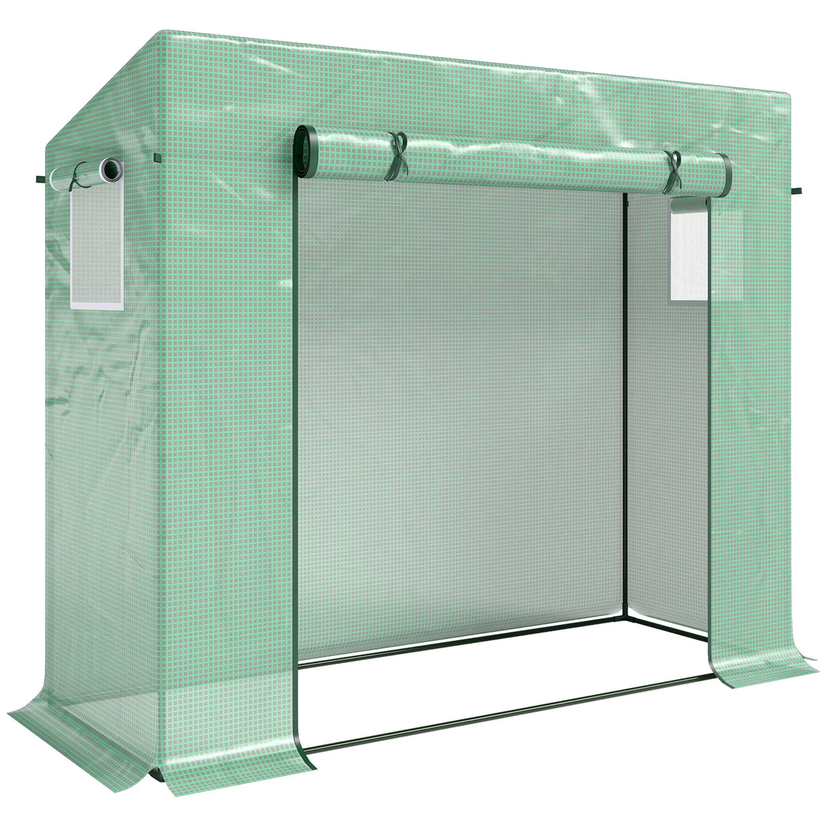 Invernadero Outsunny Acero, Pe Verde 200x76x168 Cm_0