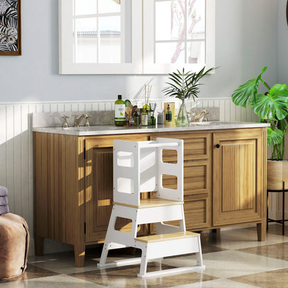 Torre De Aprendizaje Aiyaplay Mdf, Madera De Pino Blanco 55x52.5x87.5 Cm_1