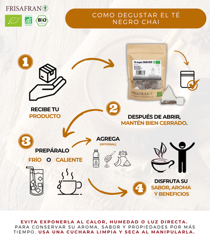 Té Negro Chai Ecológico Pirámides | Calidad | Frisafran 15 Uds_2