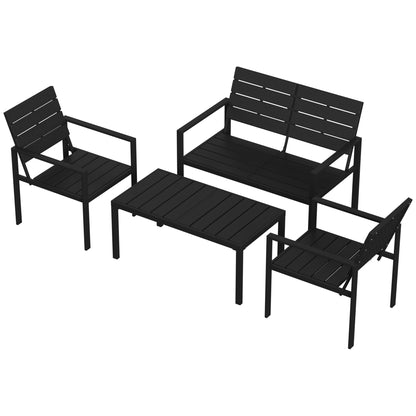 Muebles De Jardín Outsunny Hdpe, Metal Negro 104x71x76.5 Cm_4