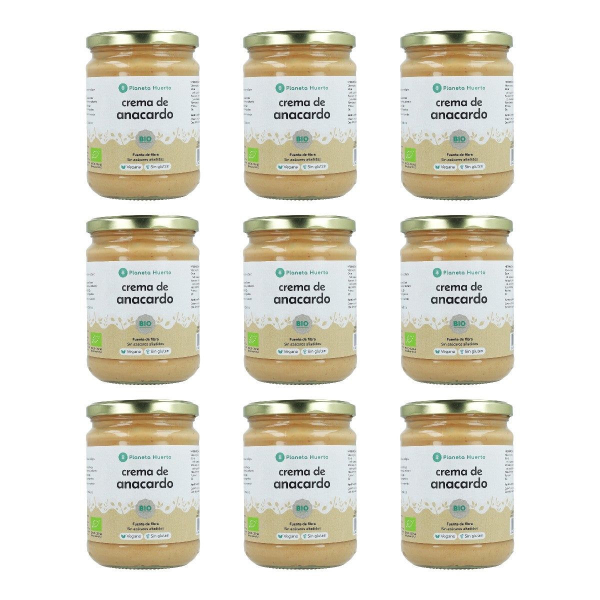 Pack 9x Crema de Anacardo ECO Planeta Huerto 350 g