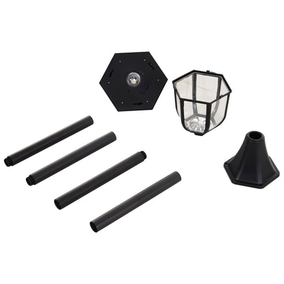 Farola Solar Exterior Outsunny Negro Ø26,5x177 Cm Plástico Abs_4