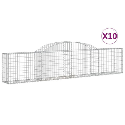 Cestas De Gaviones 10 Uds Forma De Arco Hierro 300x30x60/80 Cm_0