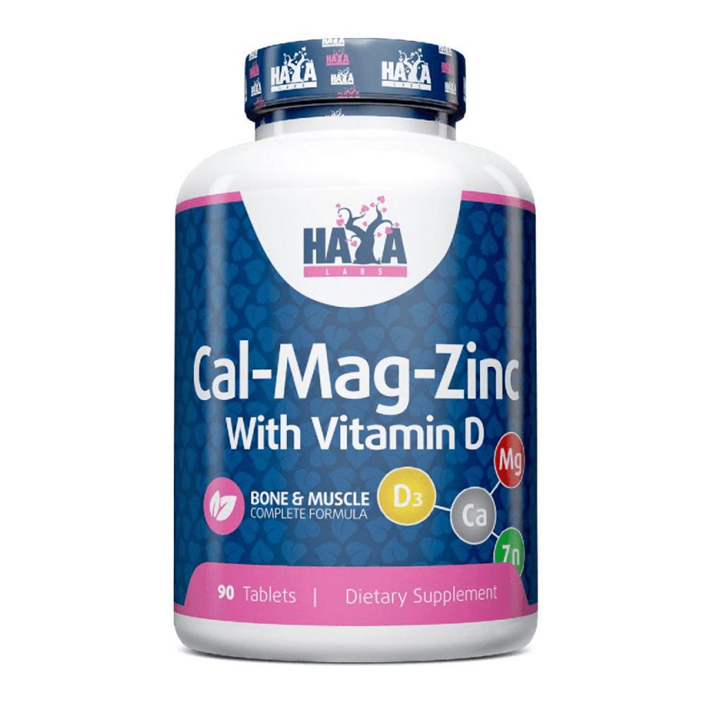 Calcio Magnesio Y Zinc Con Vitamina D - 90 Tabletas - Minerales - Haya Labs_0