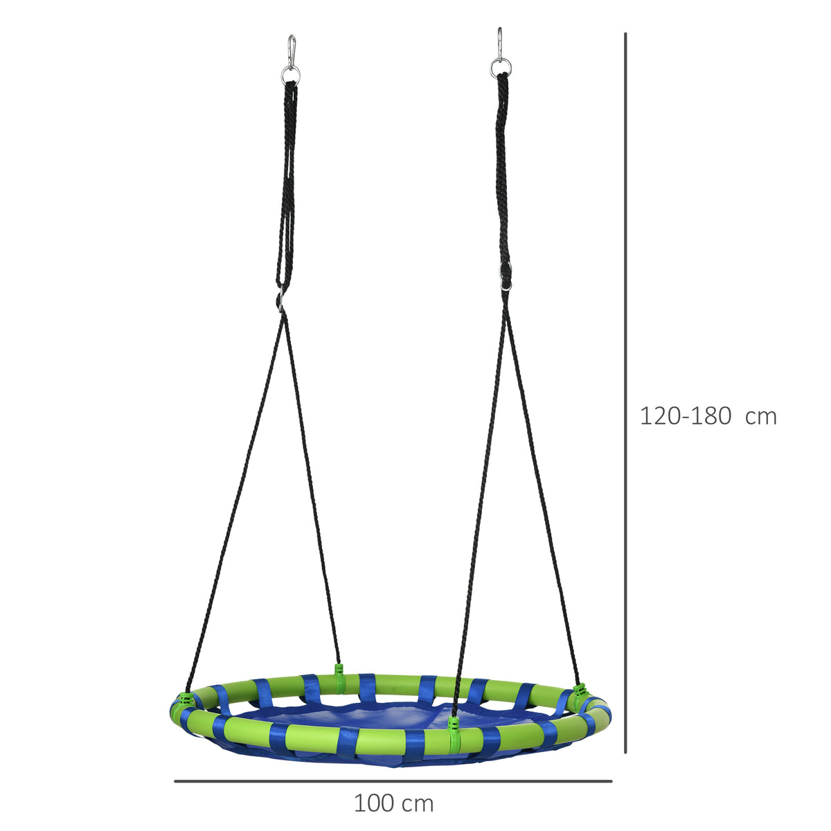 Columpio Infantil Nido Con Altura Ajustable Outsunny Ø100x180 Cm Azul_2