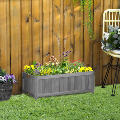 Jardinera Outsunny Madera De Abeto Gris 70x30x25 Cm_1