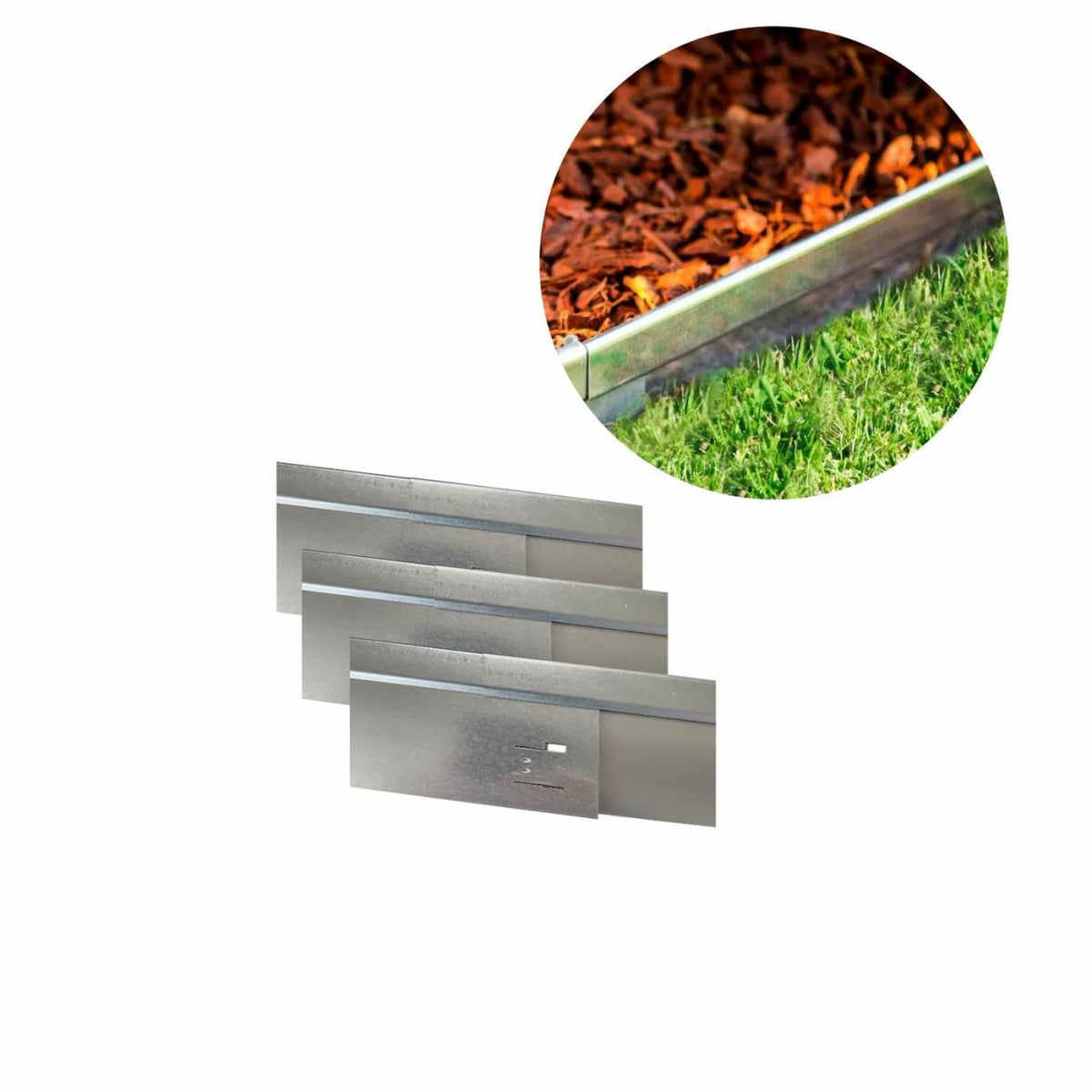 Bordes De Césped Exclusivos 5 Unidades 14.8x5.7m Metal Aluminio/zinc_0