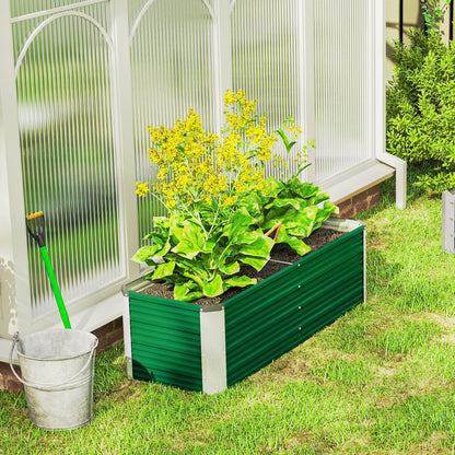 Arriate De Jardín Outsunny Acero Verde 125x47x40 Cm_4