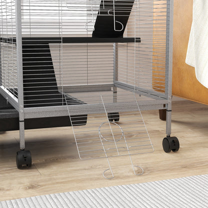 Jaula Para Animales Pawhut Acero, Pp Blanco 52x52x113.5 Cm_3