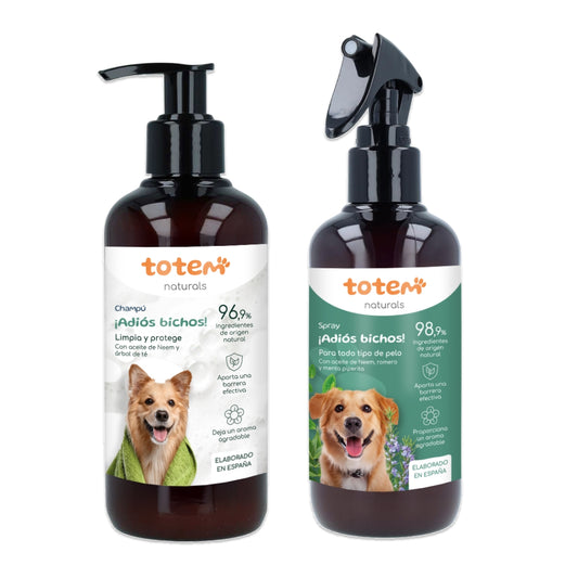 Pack Repelente para perros Champú  + Spray Totem Naturals