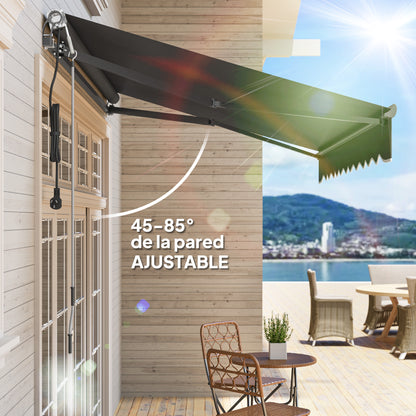 Toldo Eléctrico Retráctil Outsunny Aluminio, Poliéster Gris Oscuro 296x250x150 Cm_5
