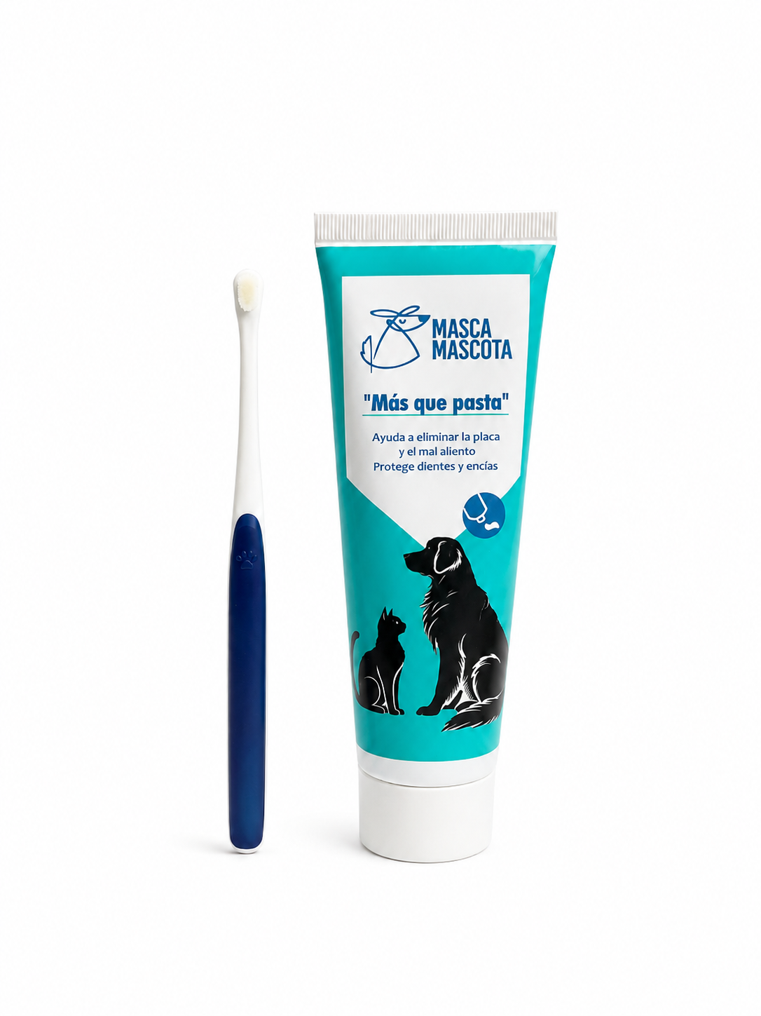 Pasta Dental Natural Para Perros Y Gatos Con Cepillo Mini Masca Mascota 100 G_0