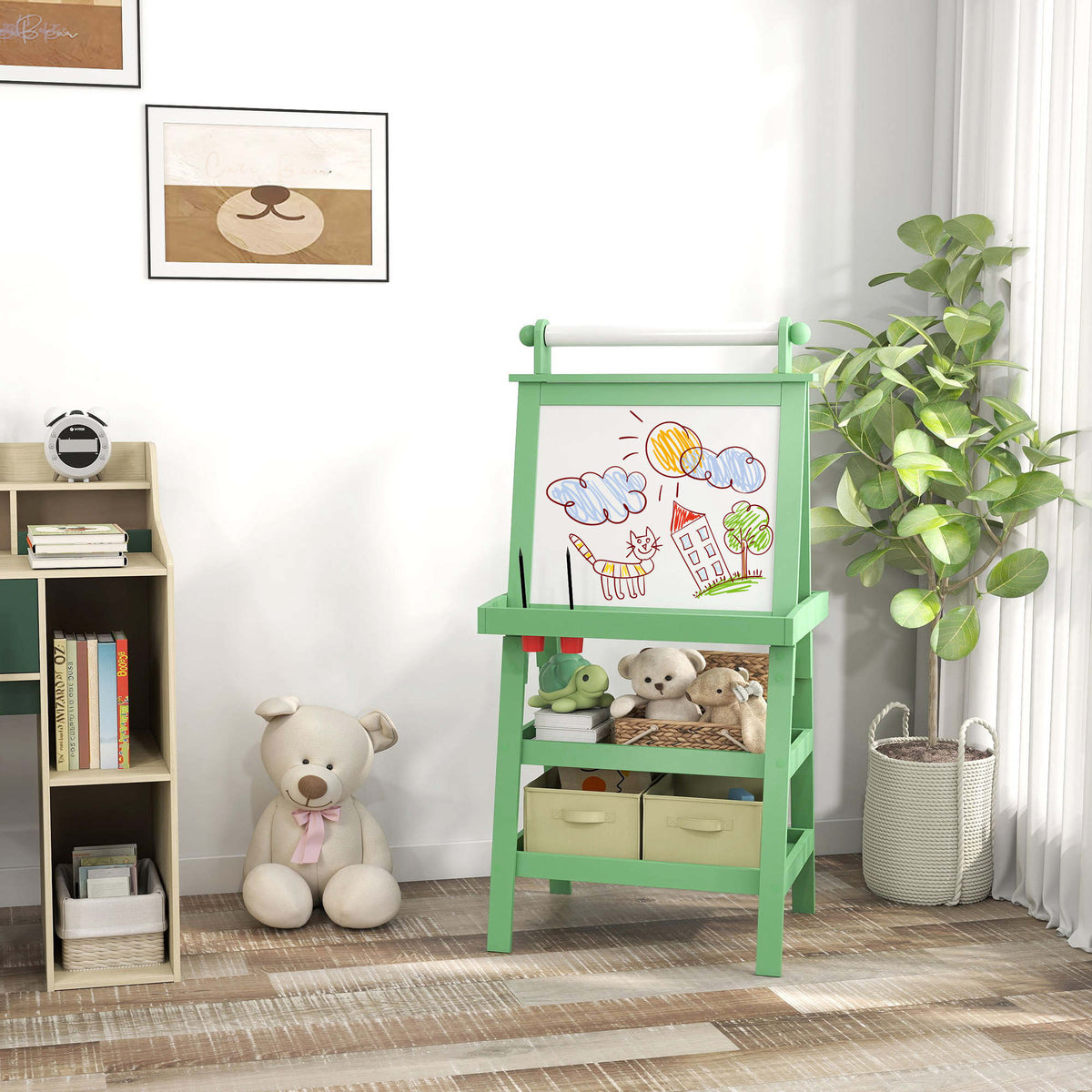 Caballete Infantil Aiyaplay Mdf Verde 59x48x118 Cm 3b0-012v80gn_1