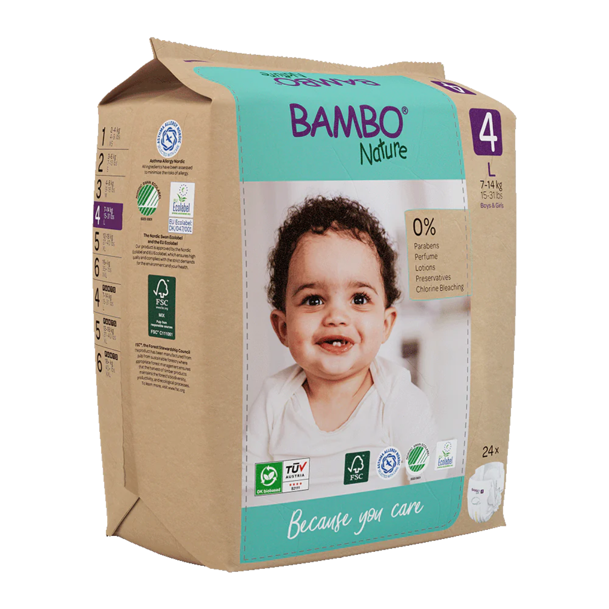 Bambo Nature pañales T4 (7-14kg) 24 uds