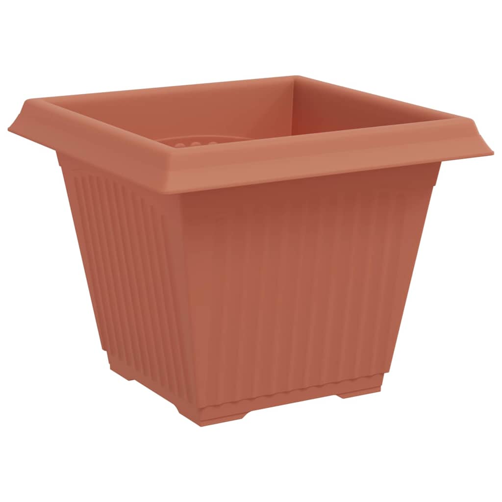 Maceta Cuadrada Para Flores 24 Uds. Rojo Ladrillo Plástico_4