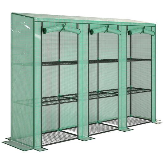 Invernadero De Jardín Outsunny Pe, Acero Verde 215x46x151cm 84h-228v01gn_0