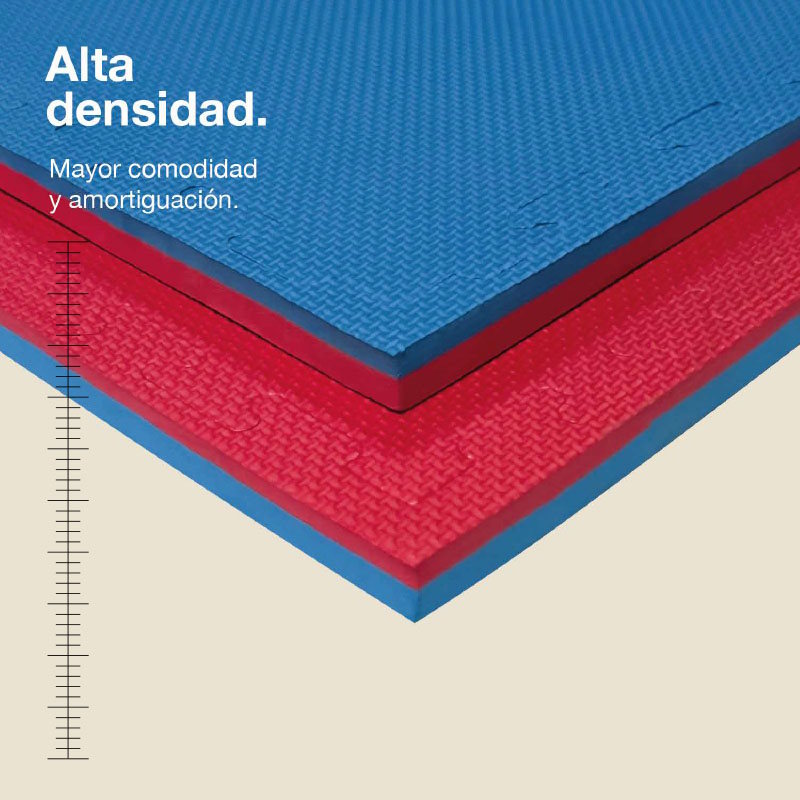Tatami Puzzle 2cm 100x100cm, Pack 4 Unidades – Superficie T Rojo/azul Jowy_1