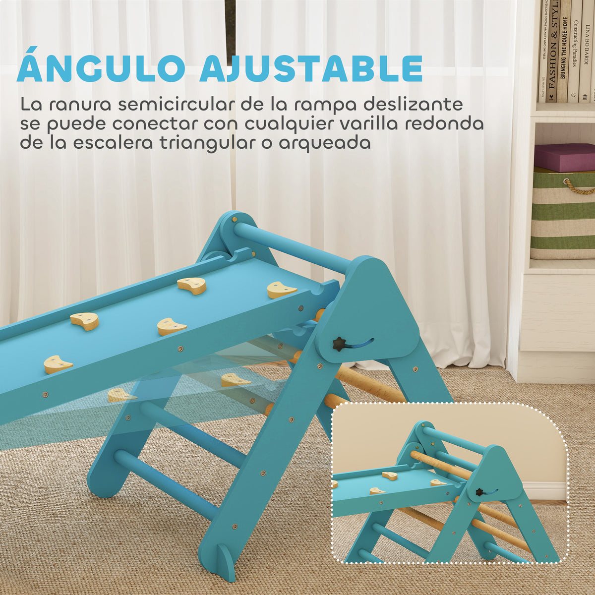Triángulo De Escalada Aiyaplay Madera De Álamo, Madera De Pino Azul 188x70x59 Cm 331-097v00bu_5