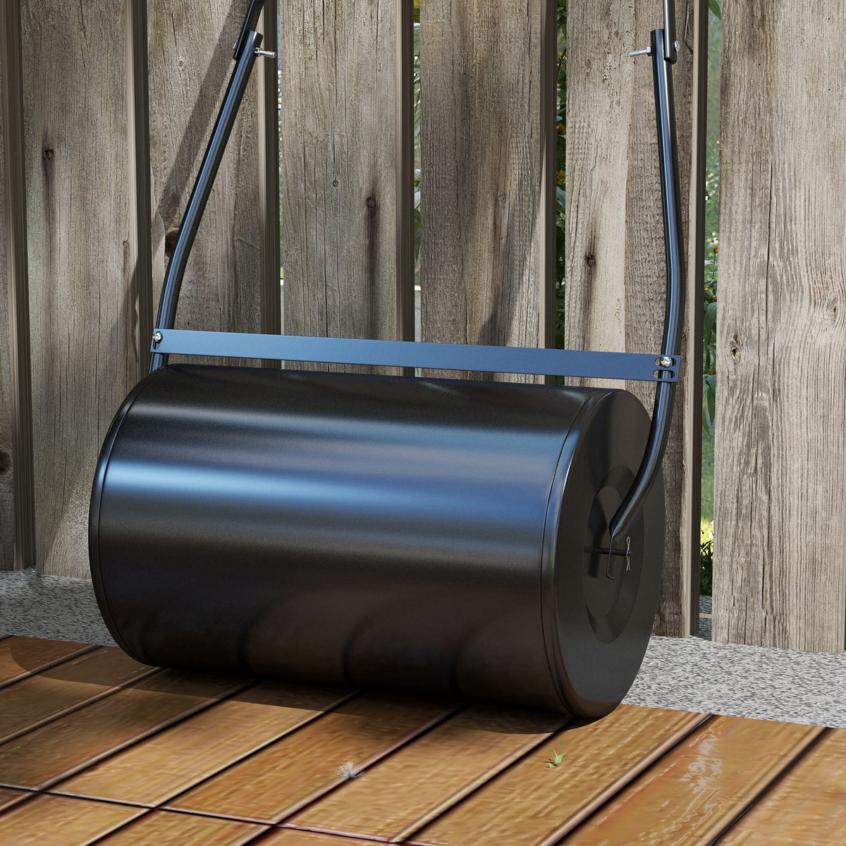 Rodillo De Césped Durhand Negro 38l Llena De Agua 60x32x105cm Acero_3