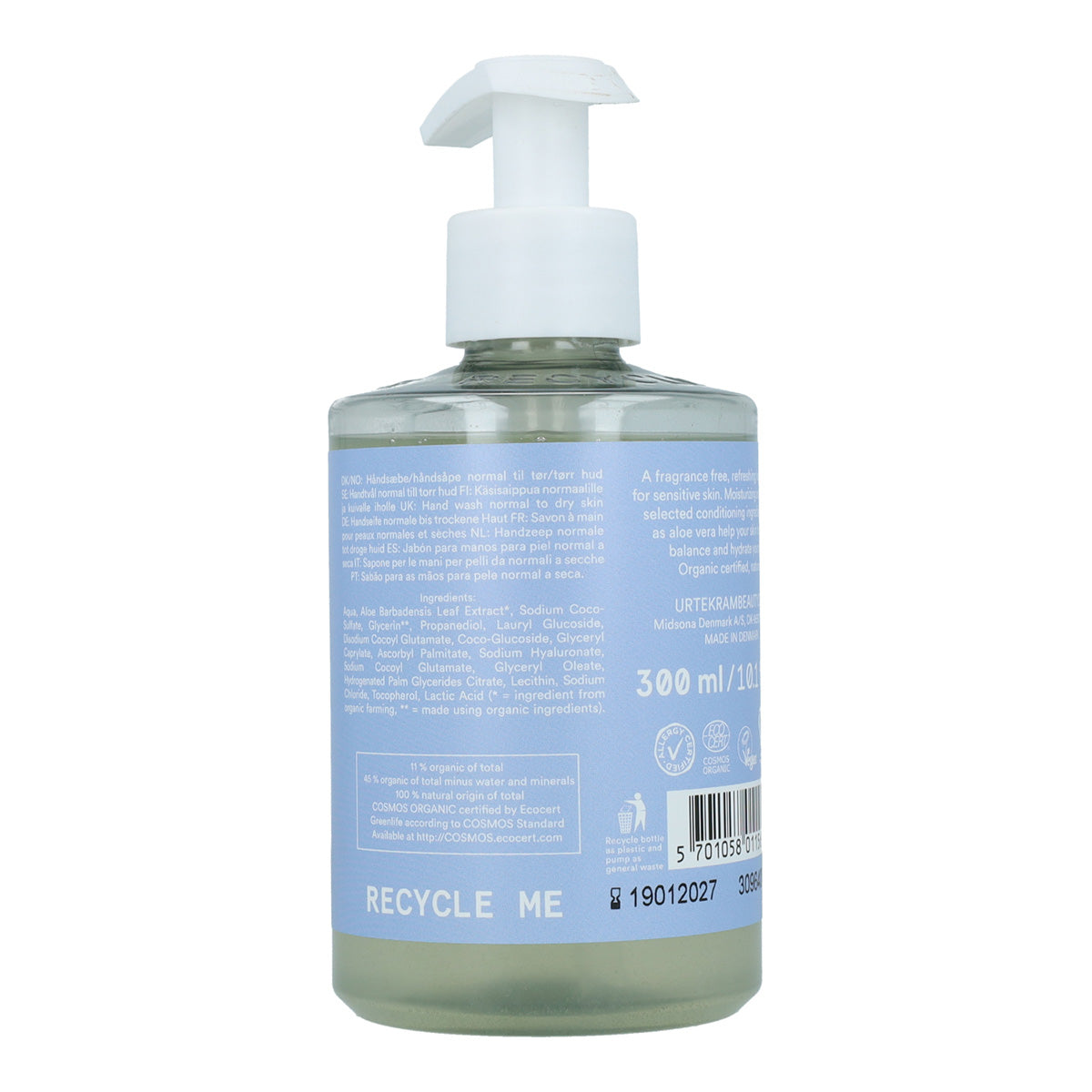 Jabón de manos Sin Fragancia Urtekram 300 ml