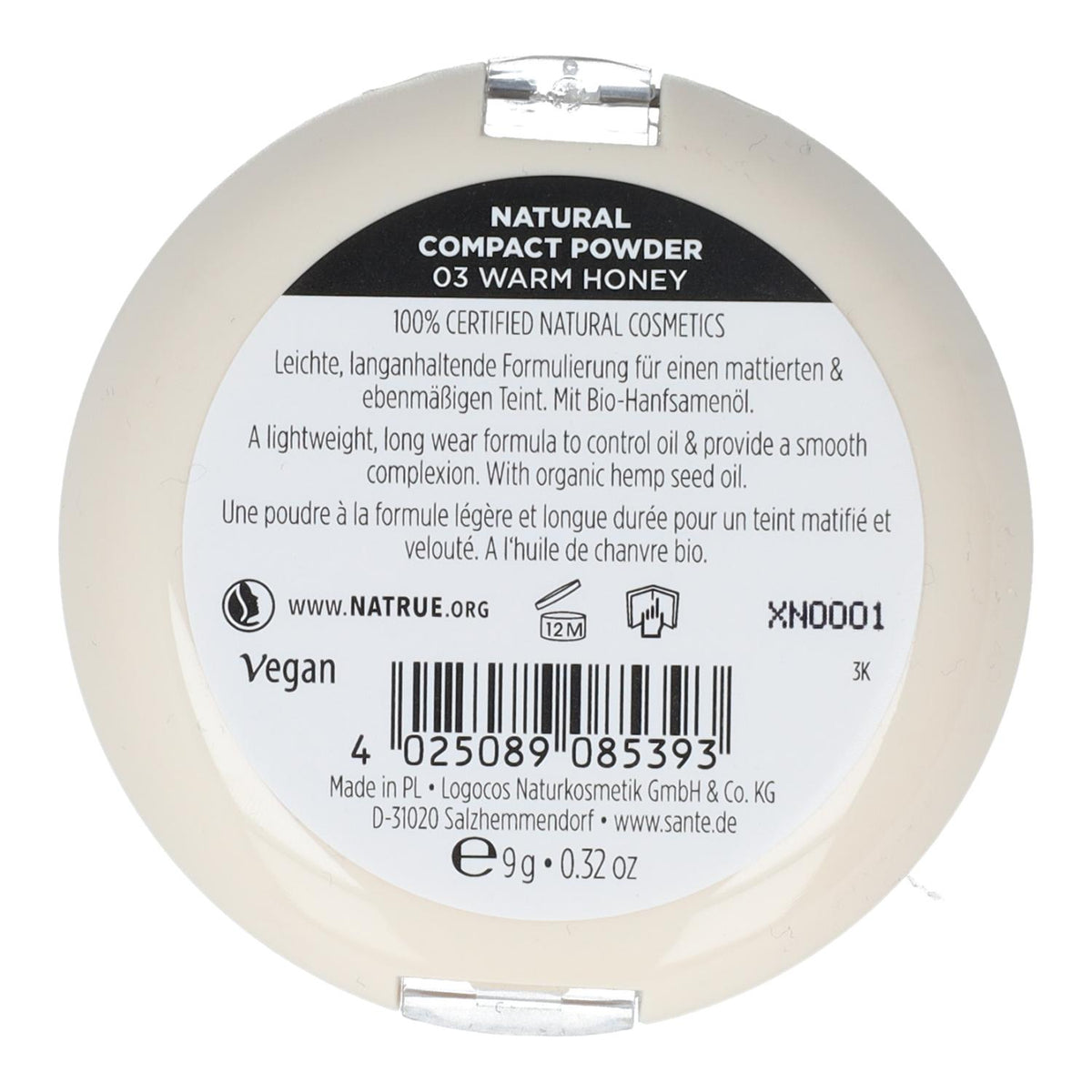 Maquillaje Polvos compacto nº3 Warn Honey Sante 9 g