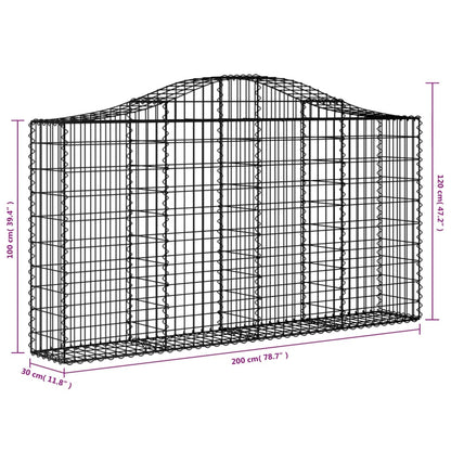 Cestas De Gaviones 11 Uds Forma Arco Hierro 200x30x100/120 Cm_5