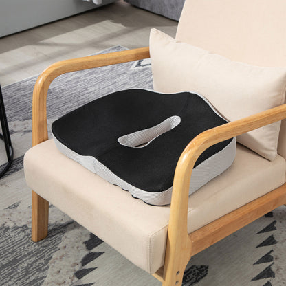 Cojín De Asiento Homcom Malla, Espuma Viscoelástica Negro 44x39x13 Cm_1