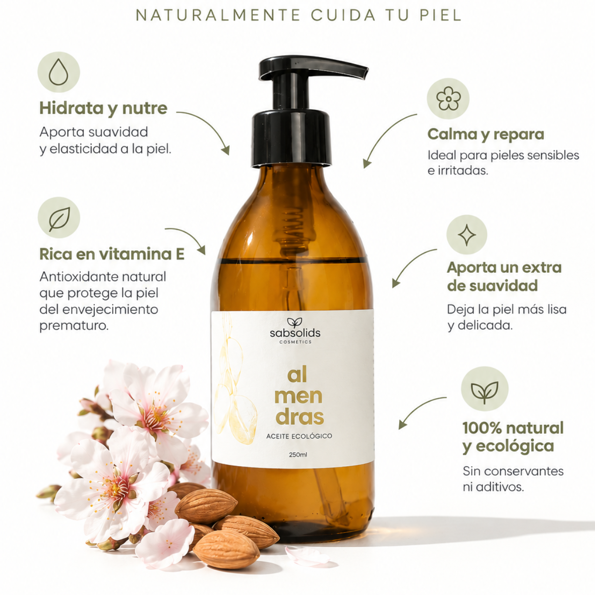 Aceite De Almendras Dulces Ecológico Sabsolids 250ml_1