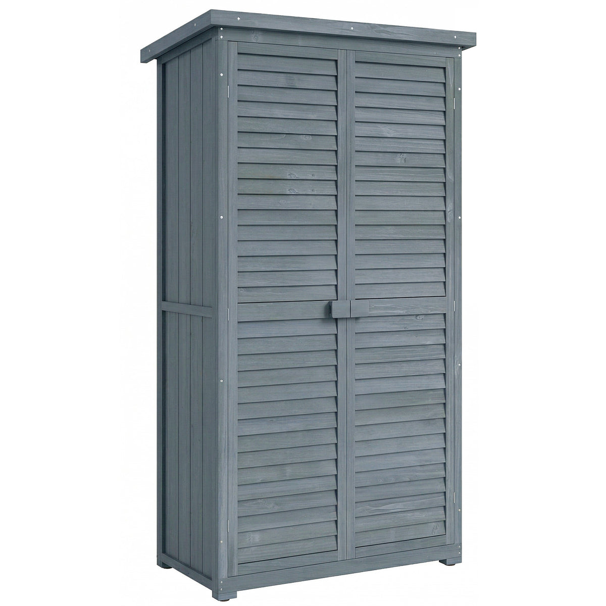 Cobertizo De Madera Outsunny Madera De Abeto Gris 87x46.5x160 Cm_0