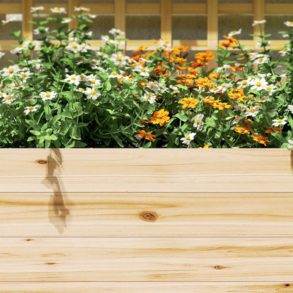 Jardinera Con Enrejado Outsunny Madera De Abeto Madera Natural 76x43.5x177 Cm_3