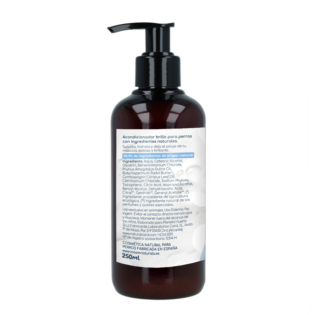 Acondicionador natural para perros suavidad y brillo Totem Naturals 250 ml