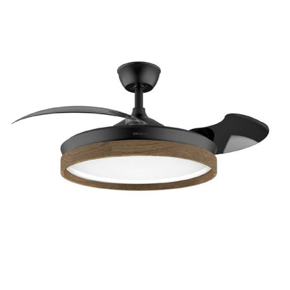 Cecotec Ventilador De Techo Con Luz Energysilence Aero 4320 Invisible Wood&amp;black. 35w, 6 Velocidades, Aspas Retráctiles_1