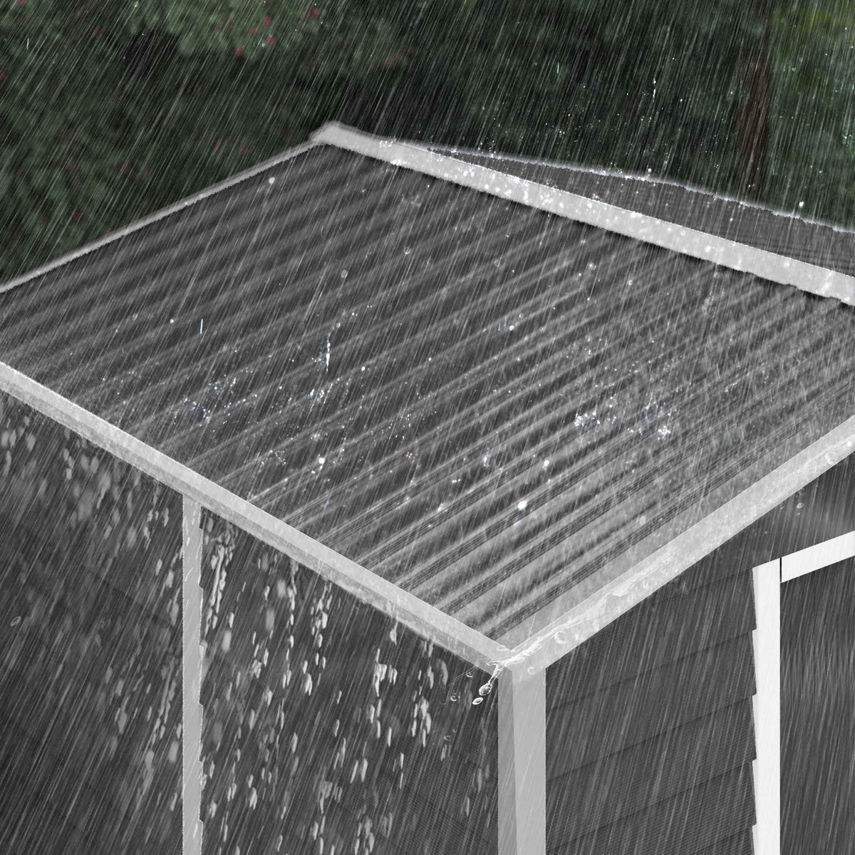 Cobertizo De Jardín Outsunny Acero Galvanizado Gris Oscuro 240x206x198 Cm_3