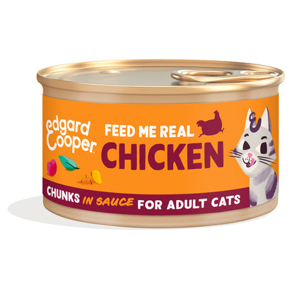 Comida húmeda gatos en salsa Trocitos de Pollo Edgard &amp; Cooper 85 g