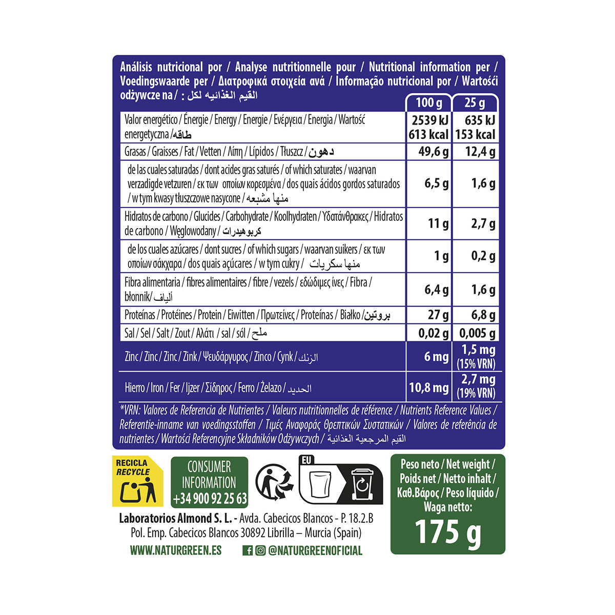 Mezcla de Semillas SmartMix Sistema Inmune Bio NaturGreen 175 g