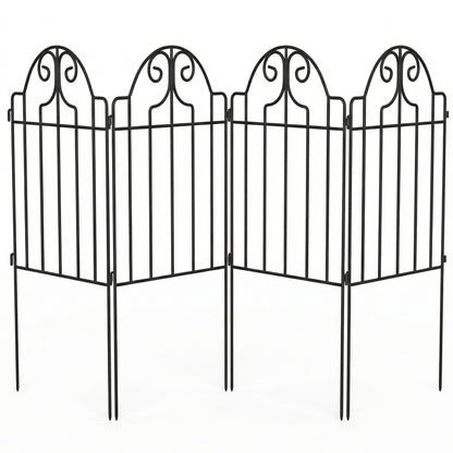 Vallas De Jardín Outsunny Metal Negro 125x57 Cm_1