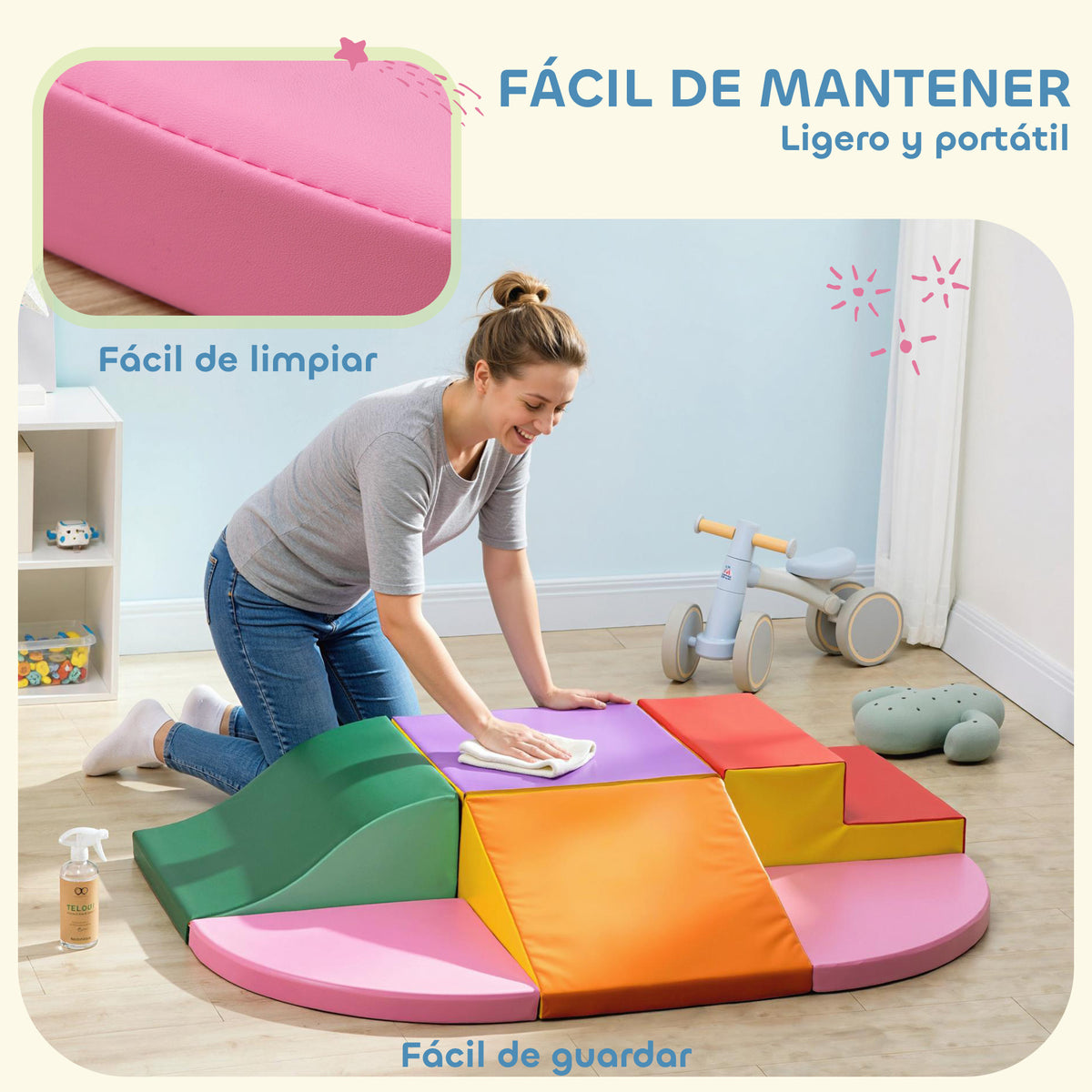 Bloques De Espuma Homcom Pu, Epe Multicolor 150x100x24 Cm_5