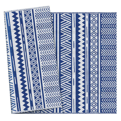 Alfombra De Exterior Outsunny Pp Azul Oscuro Y Blanco 182x274x0.3 Cm_4