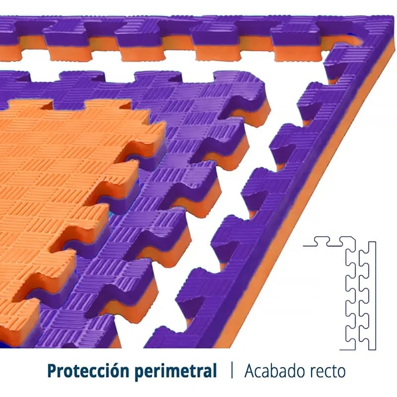 Tatami Puzzle Eva Para Suelo Infantil 1x1m X20mm Naranja - Lila Pack Ahorro 4 Unidad_4